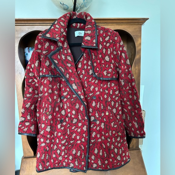 DV by Dolce Vita red leopard coat - Picture 1 of 2